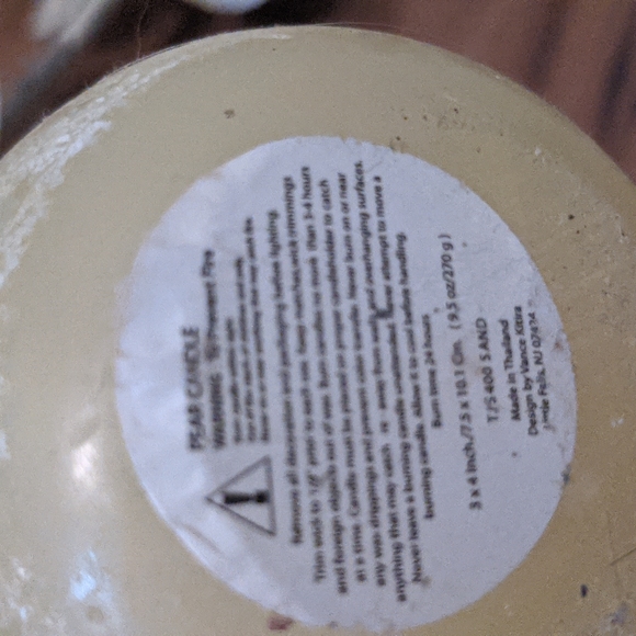 Candle Stand Whitewashed Bird  w/3 Pear Designed Candles - Picture 12 of 12